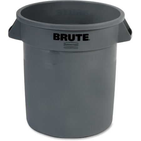 Rubbermaid Commercial Brute Round Container, 10Gal, 15.6"Diax17.3"H, 6PK, GY RCP261000GYCT